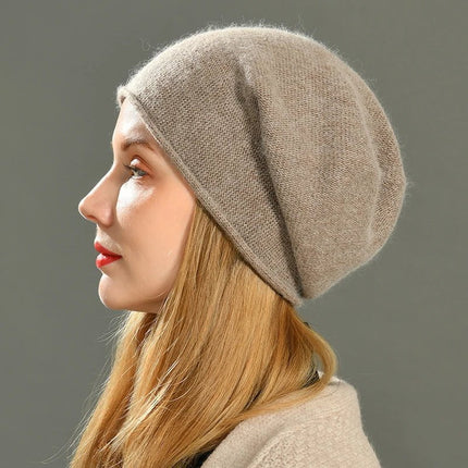 Bonnet tricoté en laine - Gris foncé - Ajustable (du 54 au 59) | La boutique du chapeau