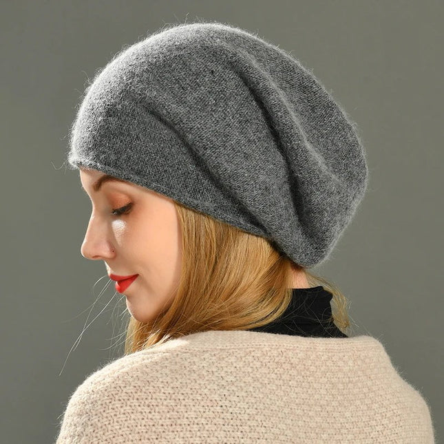 Bonnet tricoté en laine - Gris foncé - Ajustable (du 54 au 59) | La boutique du chapeau