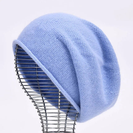 Bonnet tricoté en laine - Bleu ciel - Ajustable (du 54 au 59) | La boutique du chapeau
