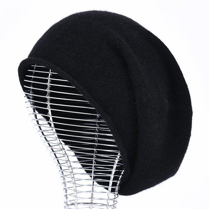 Bonnet tricoté en laine - Noir - Ajustable (du 54 au 59) | La boutique du chapeau