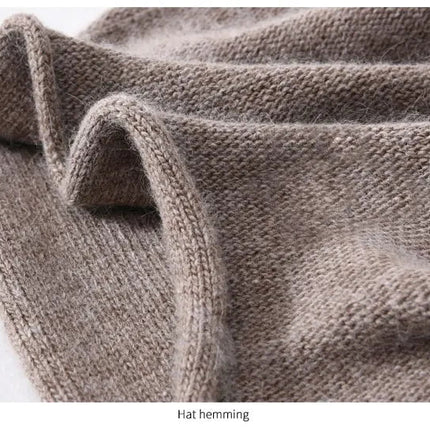 Bonnet tricoté en laine - Bordeau - Ajustable (du 54 au 59) | La boutique du chapeau