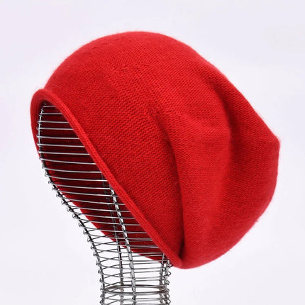 Bonnet tricoté en laine - Rouge - Ajustable (du 54 au 59) | La boutique du chapeau