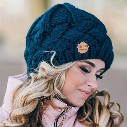 Bonnet tricoté en laine pour femme - Noir - Ajustable (du 54 au 59) | La boutique du chapeau