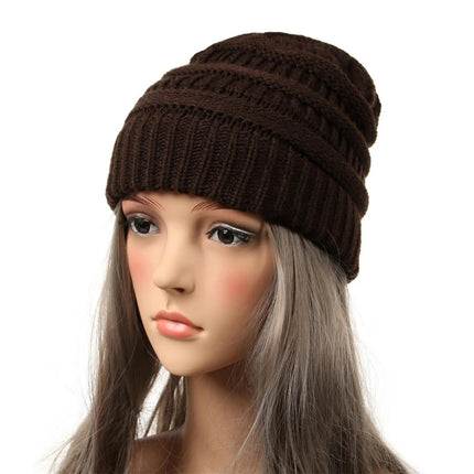 Bonnet tricoté extensible - Café - Ajustable (du 54 au 59) | La boutique du chapeau