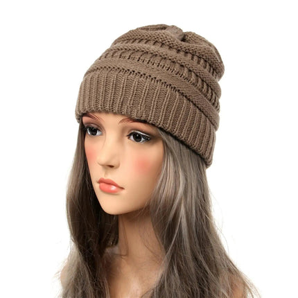 Bonnet tricoté extensible - kaki - Ajustable (du 54 au 59) | La boutique du chapeau