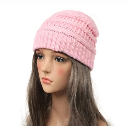 Bonnet tricoté extensible - Rose - Ajustable (du 54 au 59) | La boutique du chapeau