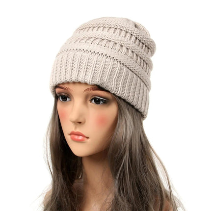 Bonnet tricoté extensible - Beige - Ajustable (du 54 au 59) | La boutique du chapeau