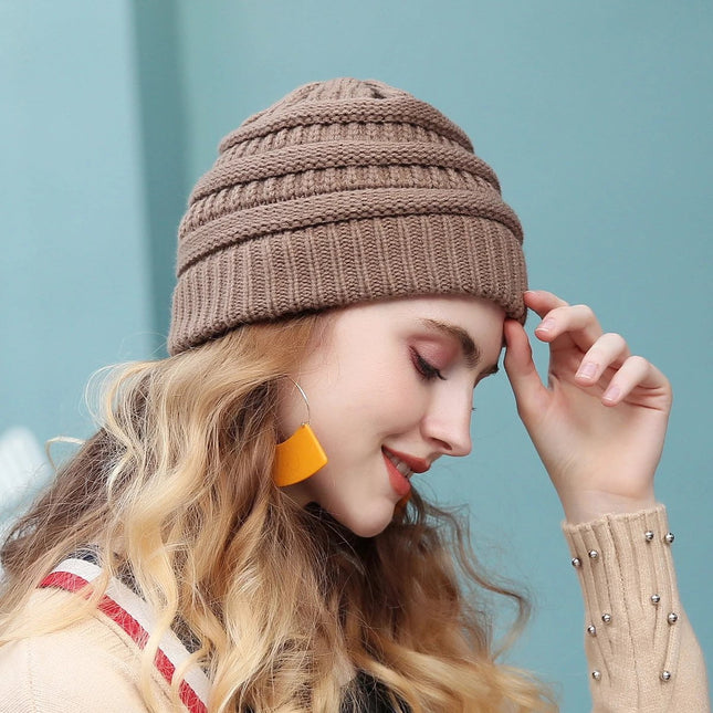 Bonnet tricoté extensible - Blanc - Ajustable (du 54 au 59) | La boutique du chapeau