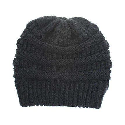 Bonnet tricoté pour queue de cheval - Gris - Ajustable (du 54 au 59) | La boutique du chapeau