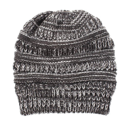 Bonnet tricoté pour queue de cheval - Gris - Ajustable (du 54 au 59) | La boutique du chapeau