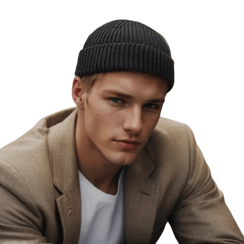 Bonnet tricoté simple pour homme - Noir - Ajustable (du 54 au 59) | La boutique du chapeau