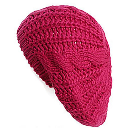 Bonnet tricoté torsadé pour femme - Rouge - Ajustable (du 54 au 59) | La boutique du chapeau