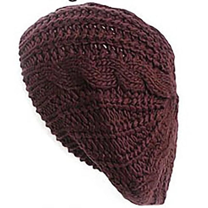 Bonnet tricoté torsadé pour femme - Rouge - Ajustable (du 54 au 59) | La boutique du chapeau