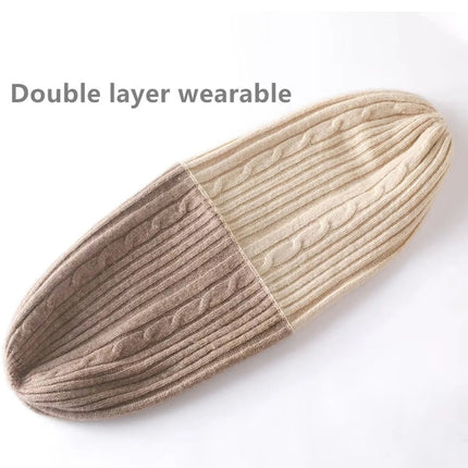 Bonnets en cachemire épais et chaud - Camel/Beige - Ajustable (du 54 au 59) | La boutique du chapeau