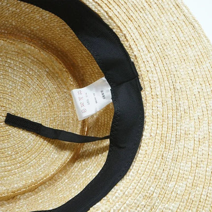 Canotier femme avec ruban sangle - Khaki - M (56 - 58cm) | La boutique du chapeau