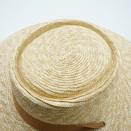 Canotier femme avec ruban sangle - Khaki - M (56 - 58cm) | La boutique du chapeau