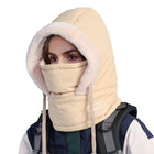 Capuche hiver avec masque - Kaki - Ajustable (du 54 au 59) | La boutique du chapeau