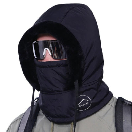 Capuche hiver avec masque - Noir - Ajustable (du 54 au 59) | La boutique du chapeau