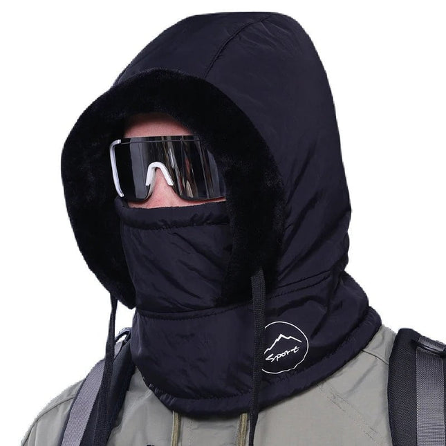 Capuche hiver avec masque - Noir - Ajustable (du 54 au 59) | La boutique du chapeau