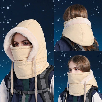 Capuche hiver avec masque - Noir - Ajustable (du 54 au 59) | La boutique du chapeau