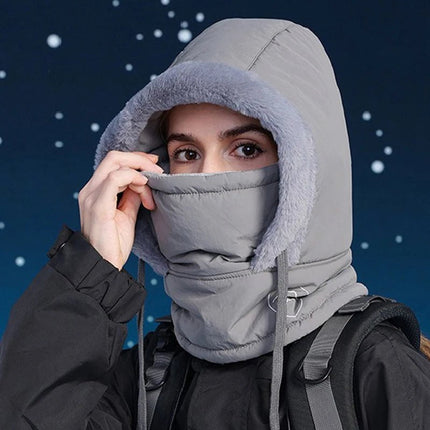 Capuche hiver avec masque - Noir - Ajustable (du 54 au 59) | La boutique du chapeau