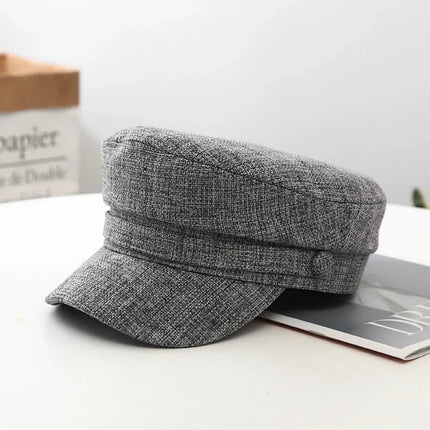 Casquette béret respirante en lin - Gris - M (56 - 58cm) | La boutique du chapeau