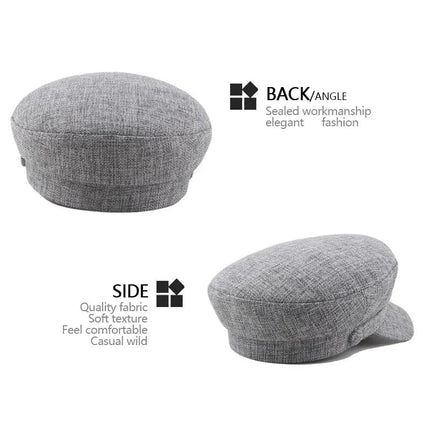 Casquette béret respirante en lin - Khaki - M (56 - 58cm) | La boutique du chapeau