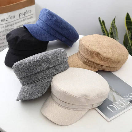 Casquette béret respirante en lin - Khaki - M (56 - 58cm) | La boutique du chapeau