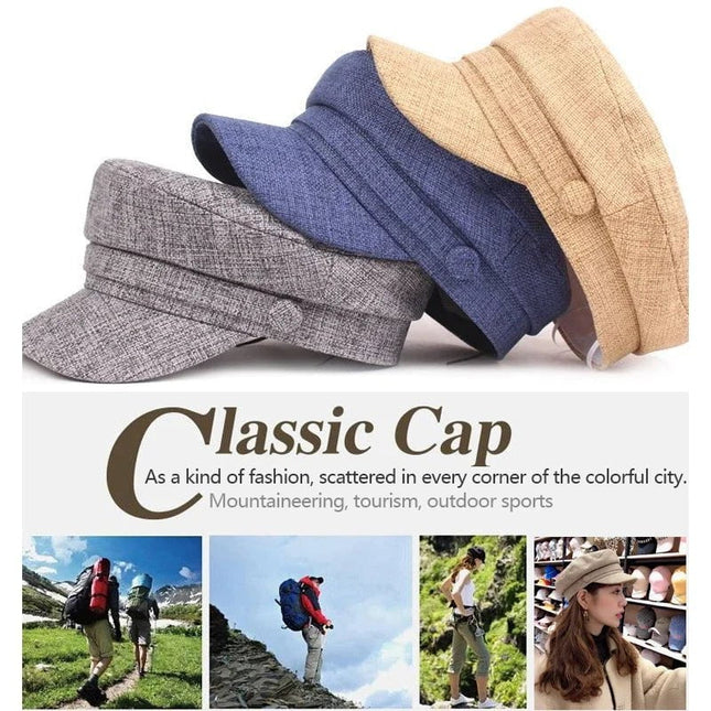 Casquette béret respirante en lin - Khaki - M (56 - 58cm) | La boutique du chapeau