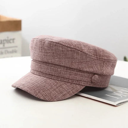 Casquette béret respirante en lin - Rose - M (56 - 58cm) | La boutique du chapeau