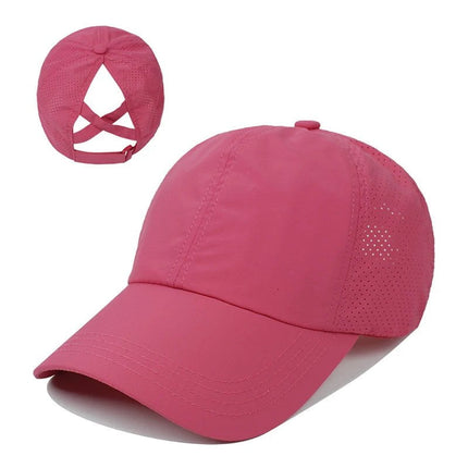 Casquette croisée en maille - Rose - Ajustable (du 54 au 59) | La boutique du chapeau