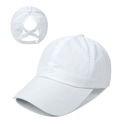 Casquette croisée en maille - Blanc - Ajustable (du 54 au 59) | La boutique du chapeau