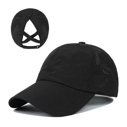 Casquette croisée en maille - Noir - Ajustable (du 54 au 59) | La boutique du chapeau