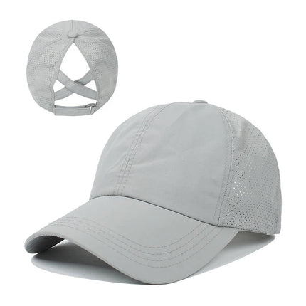 Casquette croisée en maille - Gris - Ajustable (du 54 au 59) | La boutique du chapeau