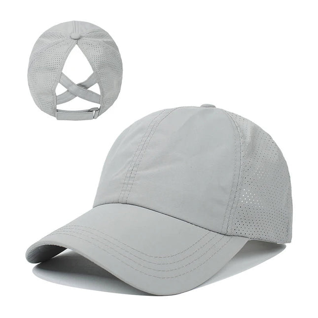 Casquette croisée en maille - Gris - Ajustable (du 54 au 59) | La boutique du chapeau