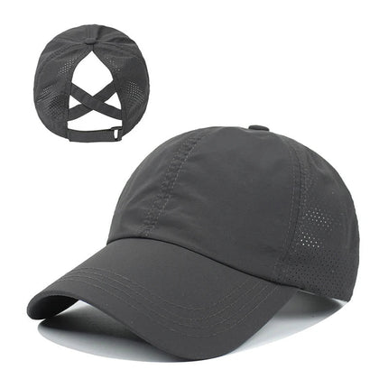 Casquette croisée en maille - Gris foncé - Ajustable (du 54 au 59) | La boutique du chapeau