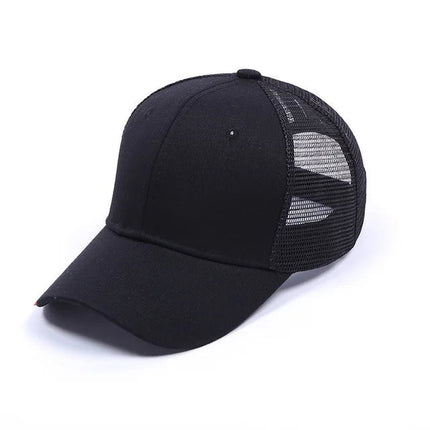 Casquette de baseball à queue de cheval - C - noir maille - Adulte | La boutique du chapeau