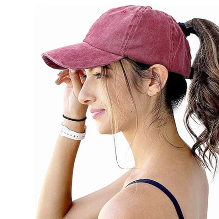 Casquette de baseball à queue de cheval - B - khaki - Adulte | La boutique du chapeau