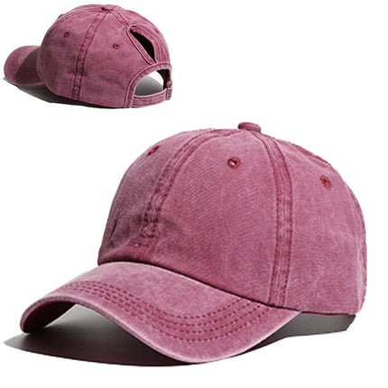Casquette de baseball à queue de cheval - B - bordeau - Adulte | La boutique du chapeau