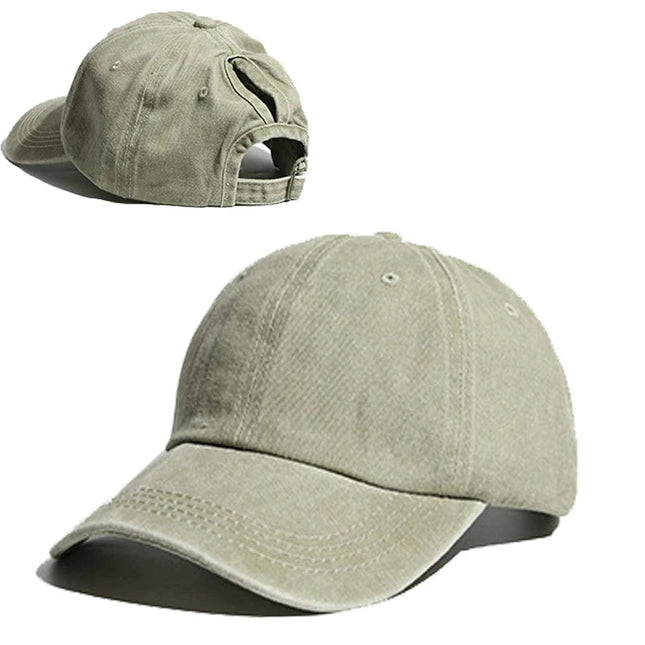 Casquette de baseball à queue de cheval - B - khaki - Adulte | La boutique du chapeau