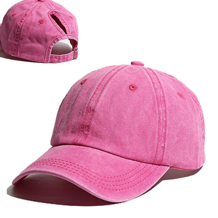 Casquette de baseball à queue de cheval - B - fushia - Adulte | La boutique du chapeau