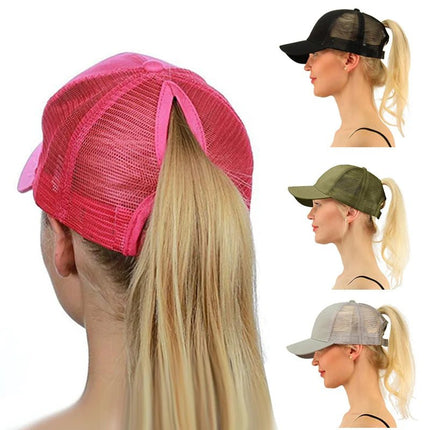 Casquette de baseball à queue de cheval - B - khaki - Adulte | La boutique du chapeau
