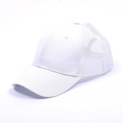 Casquette de baseball à queue de cheval - C - blanc maille - Adulte | La boutique du chapeau