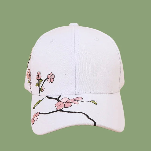 Casquette de baseball brodée en coton - Blanc - Ajustable (du 54 au 59) | La boutique du chapeau