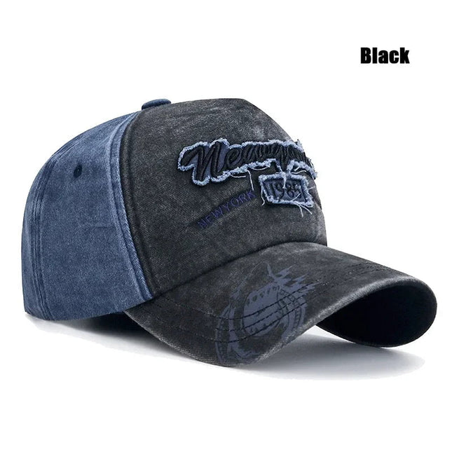 Casquette de baseball délavée - Noir - Ajustable (du 54 au 59) | La boutique du chapeau