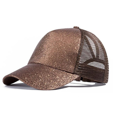 Casquette de Baseball paillette - Marron - Ajustable (du 54 au 59) | La boutique du chapeau