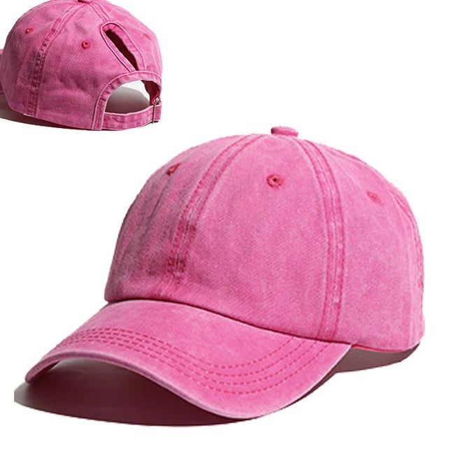 Casquette de Baseball queue de cheval - Coton fushia - Ajustable (du 54 au 59) | La boutique du chapeau