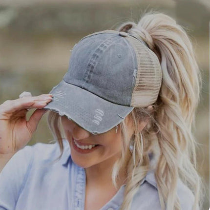 Casquette de Baseball queue de cheval - Coton fushia - Ajustable (du 54 au 59) | La boutique du chapeau