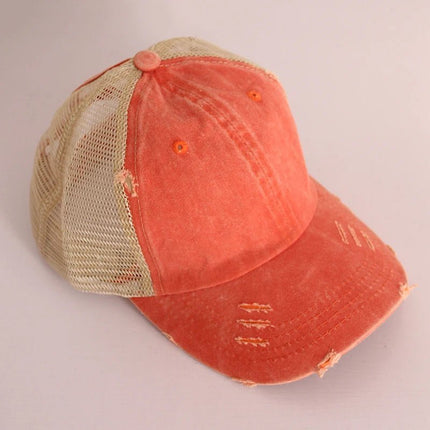 Casquette de Baseball queue de cheval - Orange - Ajustable (du 54 au 59) | La boutique du chapeau
