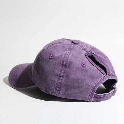 Casquette de Baseball queue de cheval - Coton violet - Ajustable (du 54 au 59) | La boutique du chapeau